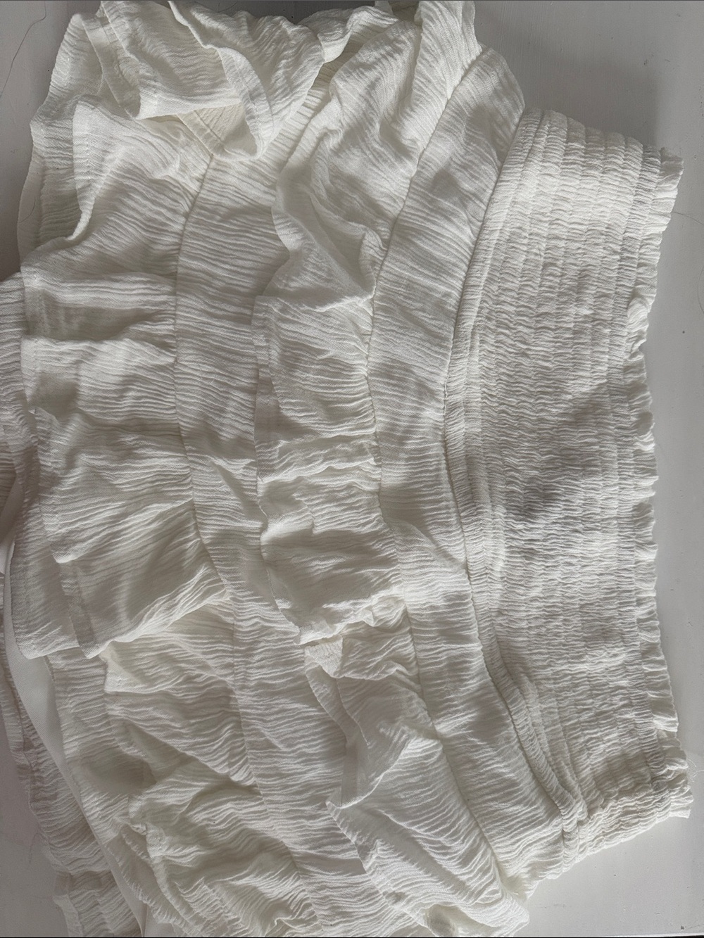 White Ruffled Mini Skort
